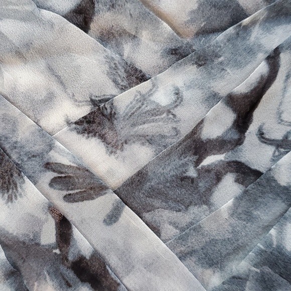 NWT CYNTHIA STEFFE GRAY CREAM STRAPLESS SHEATH DRESS FLORAL CHIFFON SATIN SIZE 8 - Picture 16 of 16